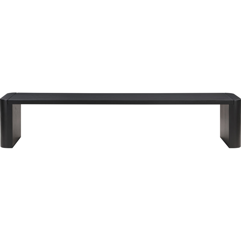 Banc en bois massif Channing 62 "-82", Noir, noir, noir, noir, H 17 po x l 82 po x P 16 po