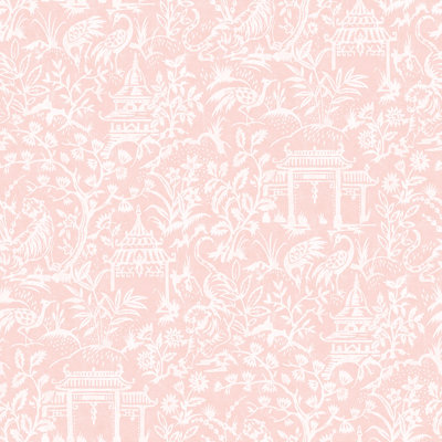 Secret Garden Botanical Toile Design 33' L x 21" W Wallpaper Roll