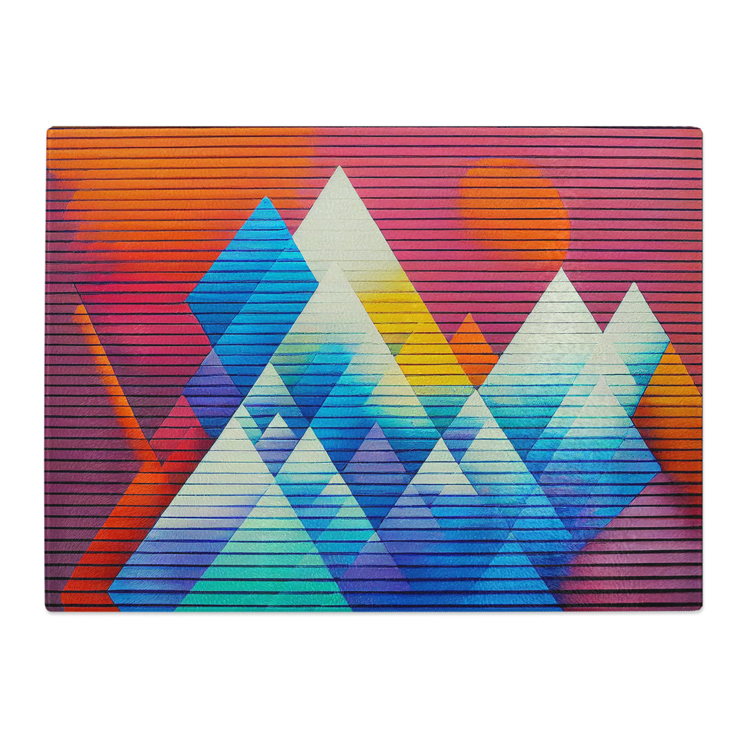 Geometric Graffiti Art Abstract  Glass Chopping Board