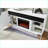 Electric Fireplace 66” Modern Ivory | Freestanding | Solid Wood+MDF