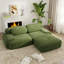 Ensemble de salon modulaire en velours côtelé de 204 cm (80,3 po) avec assises profondes, pouf et aucun assemblage requis, vert olive-1074320107