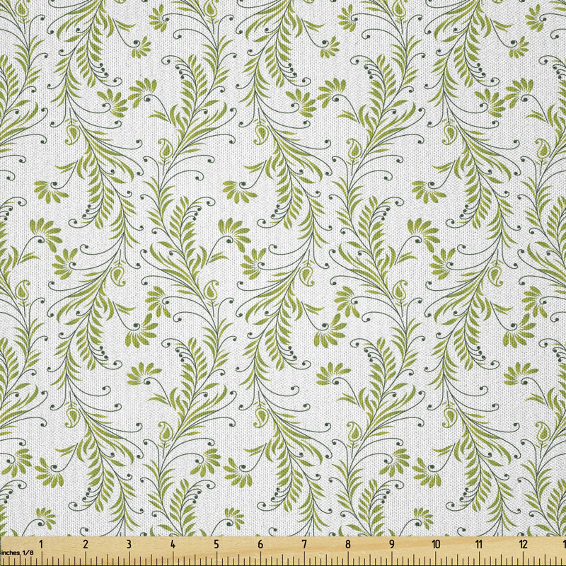 Daewon Leaf Antique Stem Swirl Fabric