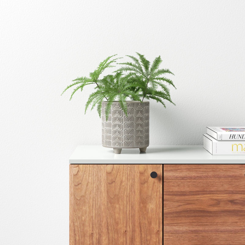 Harissa Handmade Ceramic Pot Planter, 7.5" H x 7.25" W x 7.25" D
