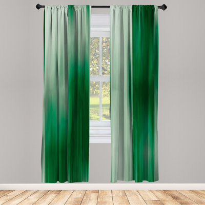 Microfiber Floral Semi-Sheer Rod Pocket Curtain Panels