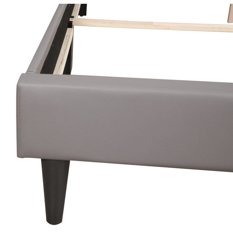 Upholstered Panel Bed, Queen, Gray/White
