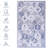 9X12 Area Rug - Washable, Non-Slip, Blue, Low-Pile, For Living Room, Bedroom, Dining Home Office Washable Blue Non-Shedding, Flower Shop-403536006