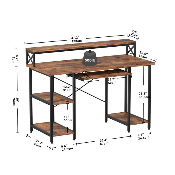 17 Stories Monquez Computer Desk & Reviews | Wayfair