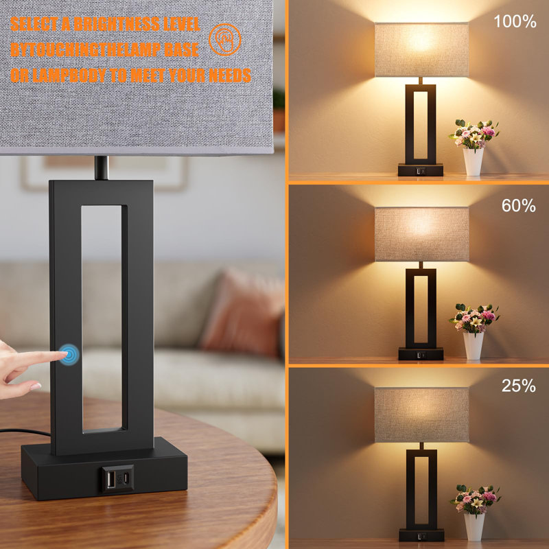 Cavid Metal Table Lamp, Beige