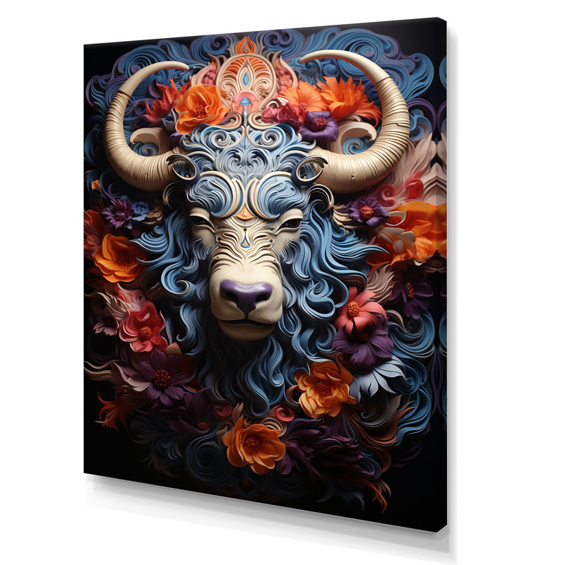 Yak Cosmic Highlanders I sur impression sur toile, Toile tendue, H 32 po x l 24 po x P 1 po