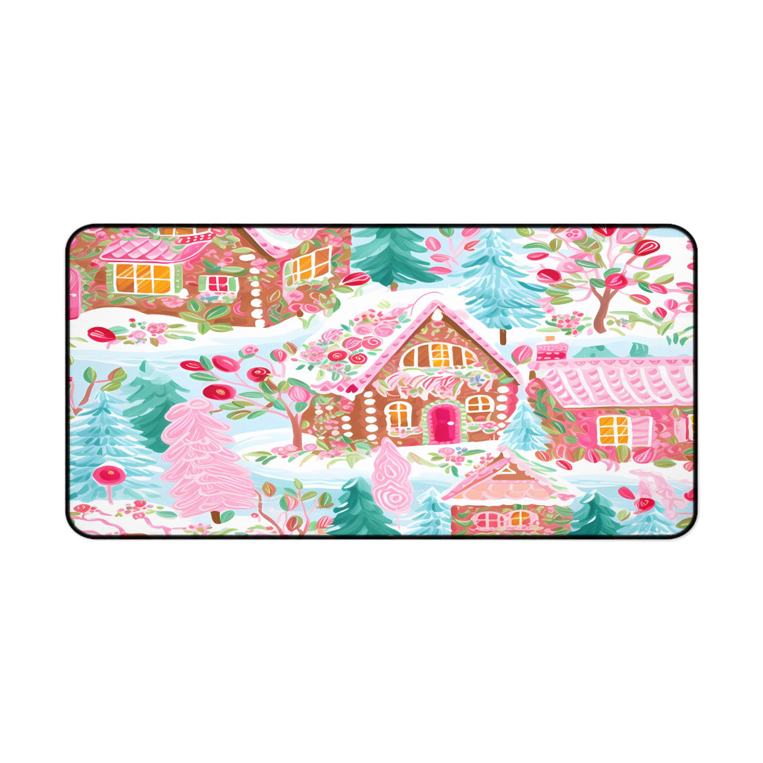 Sweet Gingerbread Village Desk Mat