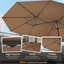Parasol à double face, parasol de jardin extérieur, parasol de patio avec lumière solaire à DEL, café