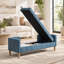 Banc de rangement rabattable Pocono en chenille avec siège, dossier et coussins cylindriques capitonnés-395467527