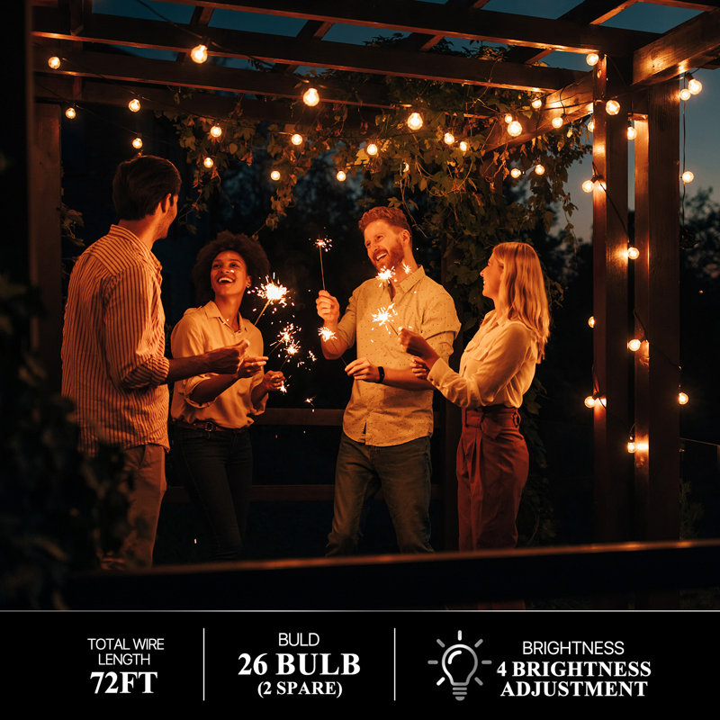 72 Ft. Outdoor 26 Bulb Standard String Light (can Be Connected End-to-end)