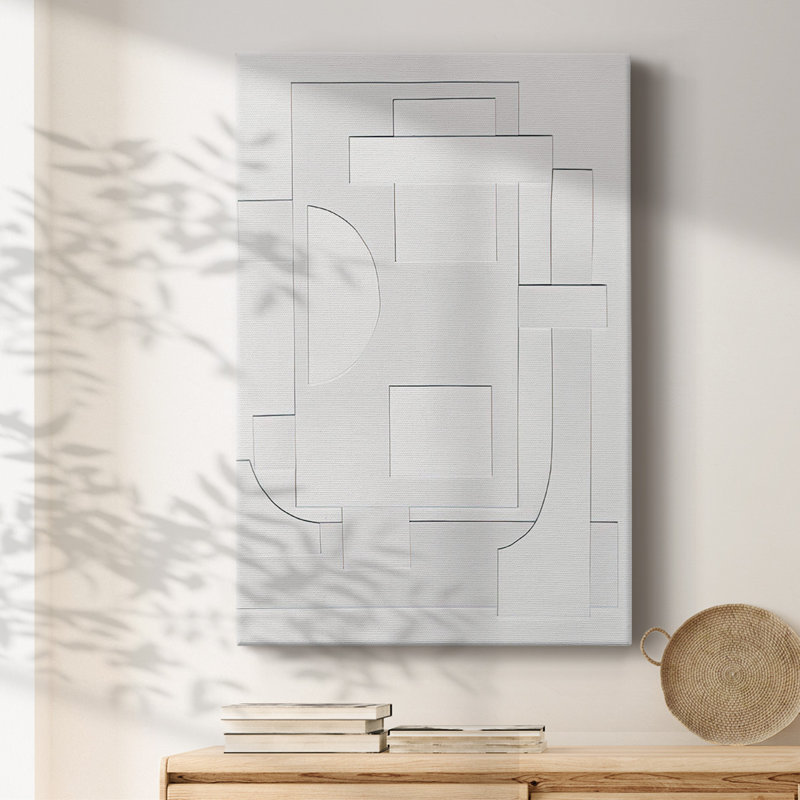 White Geometric II - Wrapped Canvas Print