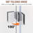 BFH 36"W*72"H  Bifold Frameless Shower Door,6mm Clear Tempered Glass, 180° Folding Hinge-107231841