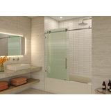 Galaxy 56 - 60 in. x 60 in. Fully Frameless Fluted Sliding Bathtub Door