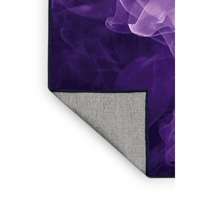 Tapis abstrait moderne et contemporain Balbo lavable à la machine en mauve - bleu marine, 2 x 5