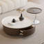 Table basse ronde en bois massif brun