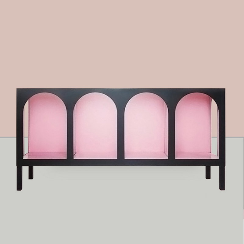 63'' Sideboard, Black/Pink