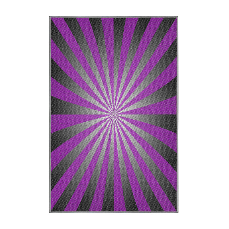 Noir/mauve Tapis décoratif, Rectangle 5 pi x 7 pi