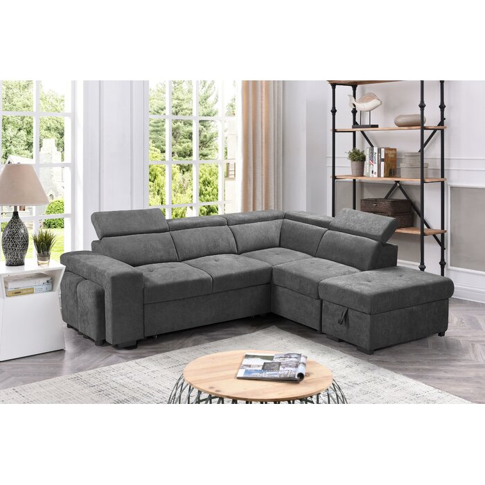 Latitude Run® Alleyn 4 - Piece Upholstered Sectional & Reviews | Wayfair