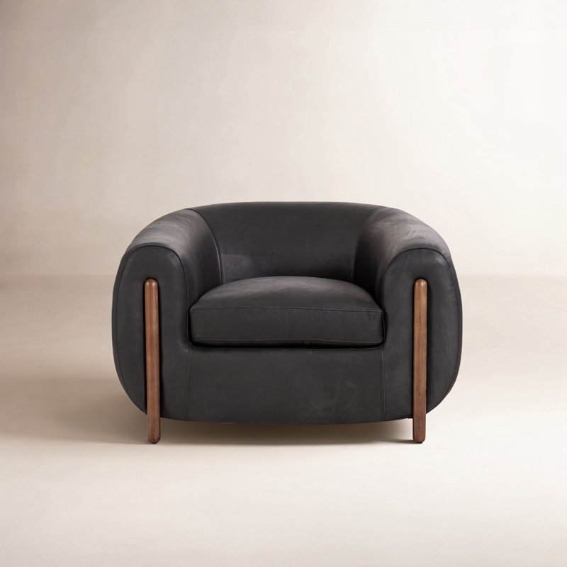 Lyla Chair-Valencia Camel, Heirloom Black Leather