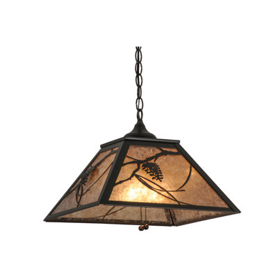 16"Sq Whispering Pines Pendant