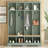 Farmhouse Hall Tree With 8 Hooks, Practical Entryway Bench With Open Compartments, 76.7"H Modern 3-In-1 Wooden Style Coat And Shoe Rack For Mudroom, Living Room-150536180