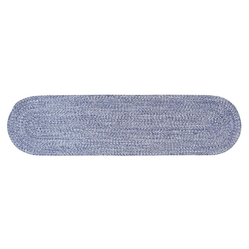 Haynesville Farmhouse Reversible Braided Blue Area Rug, Runner 2' X 8'