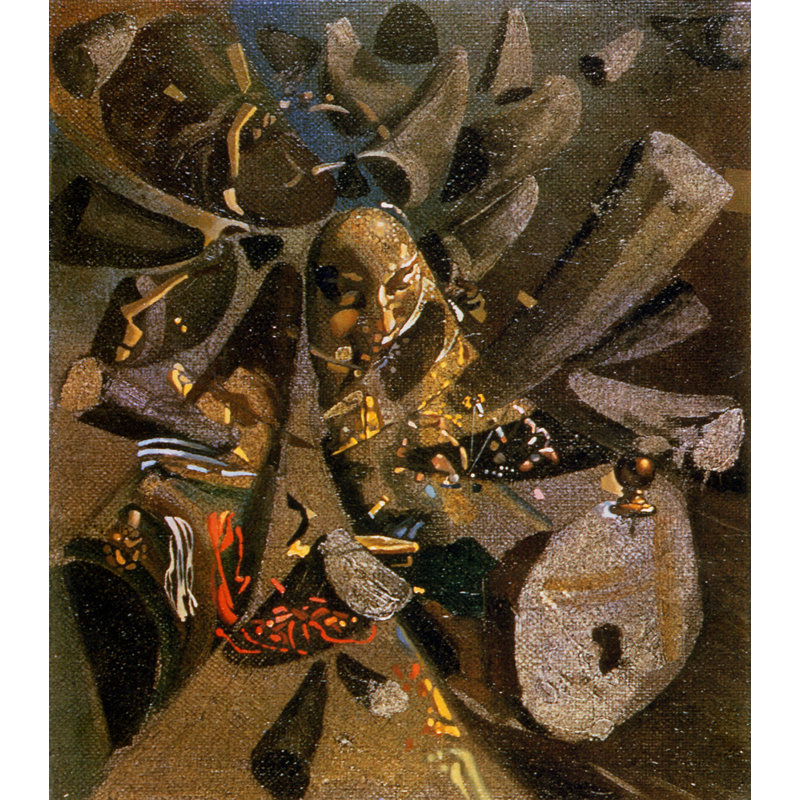 Toile tendue avec toile Vermeer's Lacemaker par Salvador Dali, H 48 po x l 33 po