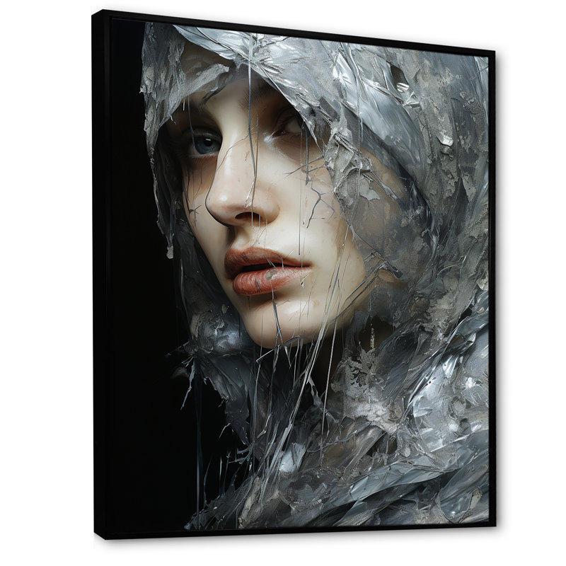 Christianisme Judas Silver Shadows - Christianisme, art mural sur toile, Cadre flottant noir, H 44 po x l 34 po