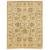 Hand Knotted Wool Area Rug in Ivory