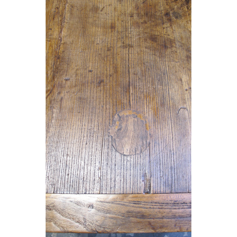 40" Long Elm Square-Corner Table