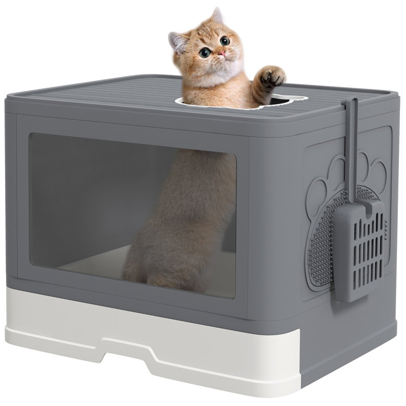Plastic Litter Box Enclosure with Scoop