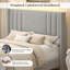 Wingback Upholstered Bed Frame with Channel Tufted Velvet Headboard-1154713339-1154713338