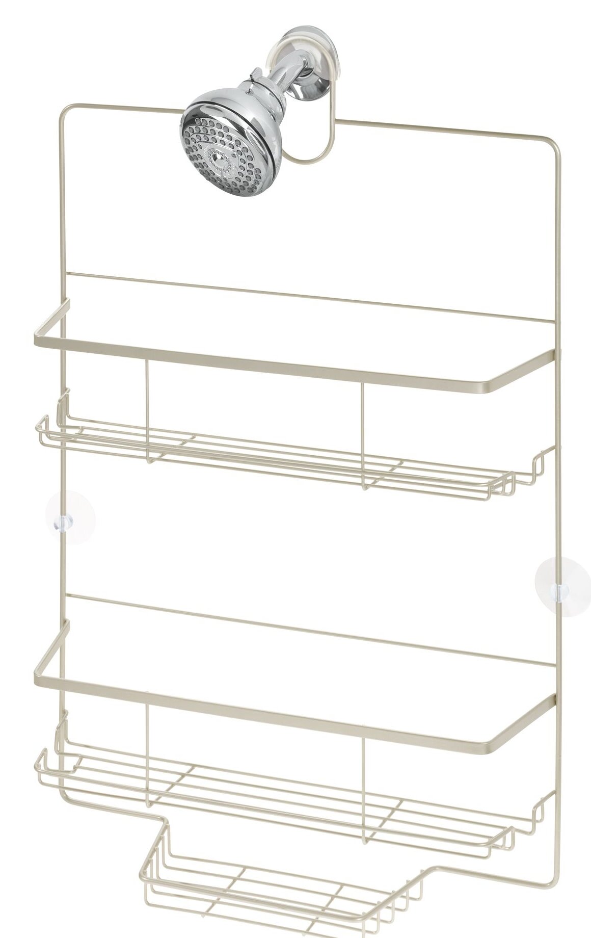 6 pieces Home Basics 2 Tier Aluminum Shower Caddy With Lower Hooks