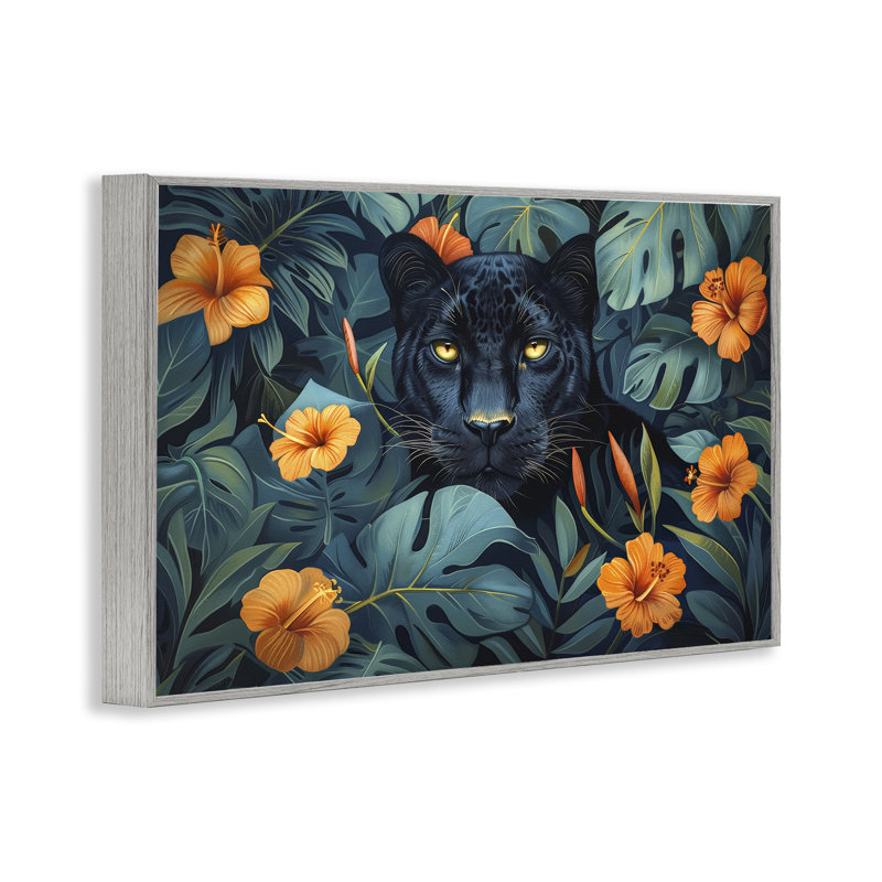 Giclée encadrée du paradis caché par Panther, design par Ray Powers, H 20 po x l 30 po, Estampe numérique Farmhouse