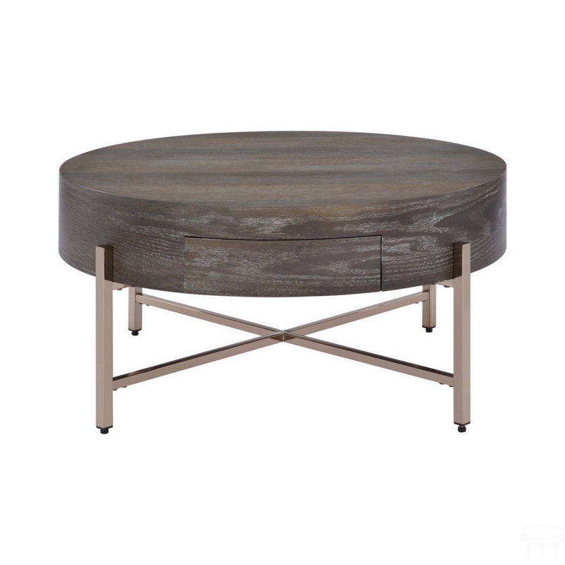 Table basse à tambour avec 1 tiroir