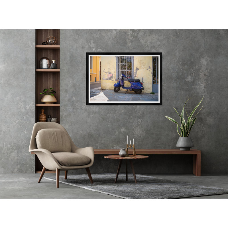 Blue Scooter - Photographie avec cadre photo