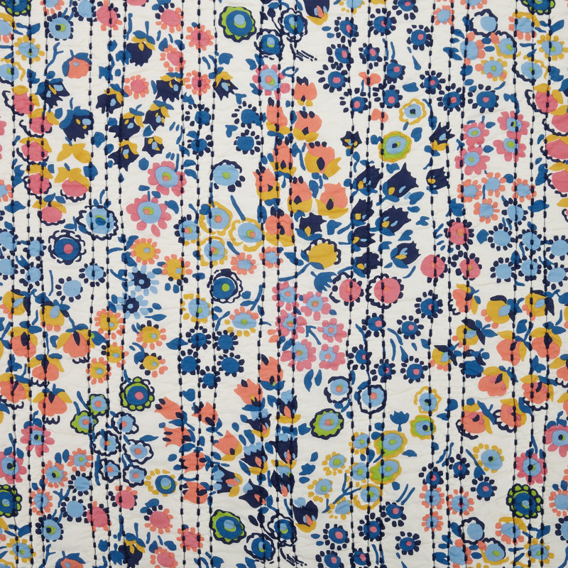 Petite Floral Reversible Cotton Quilt, Full/Queen