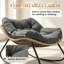 Fauteuil à bascule berçant, conception surdimensionnée avec coussin, mobilier d'extérieur pour la cour, le patio et le jardin-132915212