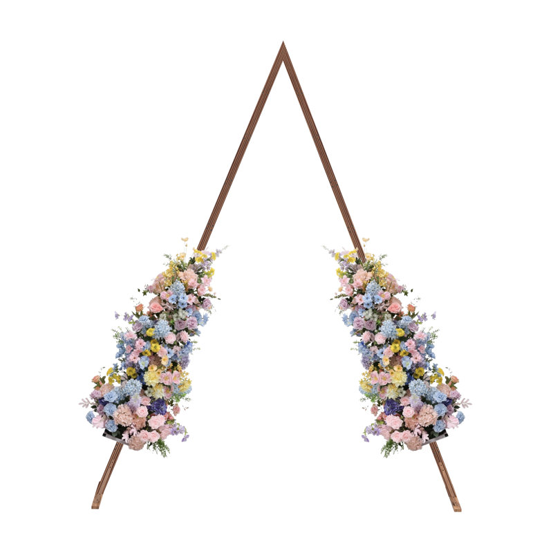 Support de fond triangulaire arche de mariage, arche de cérémonie géométrique en bois pour mariage, fête, jardin, décor intérieur extérieur avec structure stable