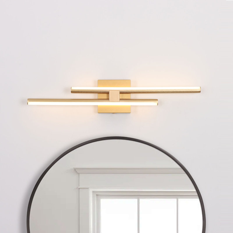 Keyli 2-Light 24 Inch LED Vanity Light Bath Bar Dimmable Linear Wall Sconces, Gold