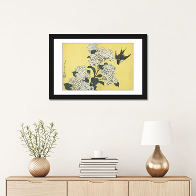 «Hydrangea and Swallow, c.1832» par Katsushika Hokusai, impression sur toile