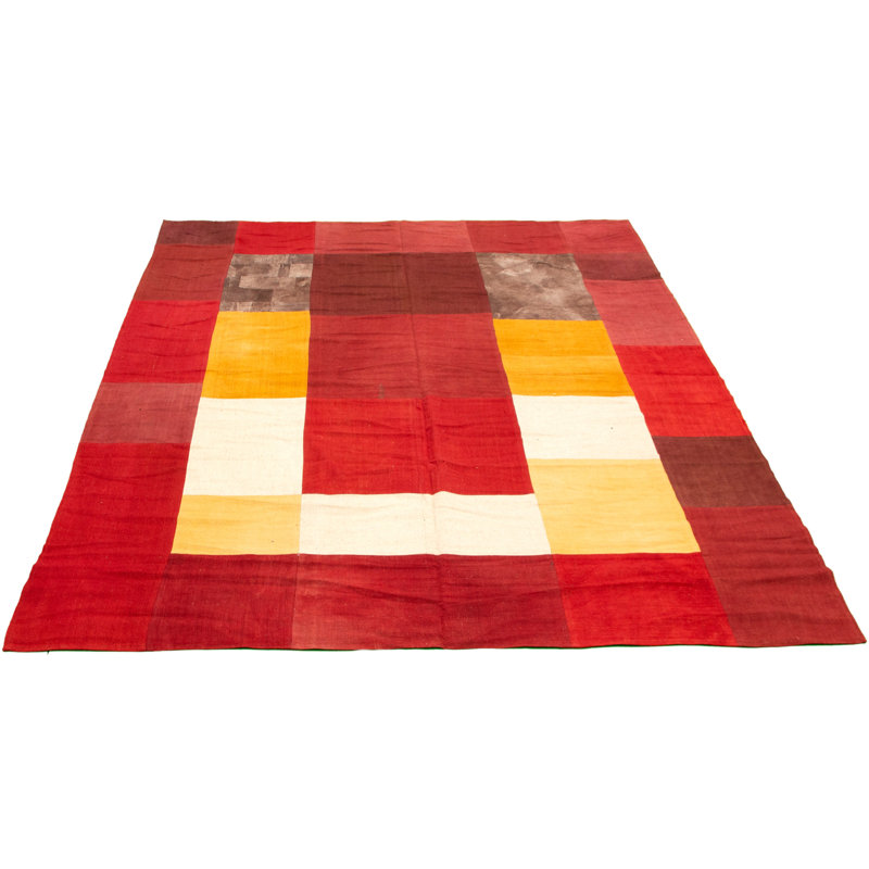 Tapis rouge foncé / jaune Auderghem