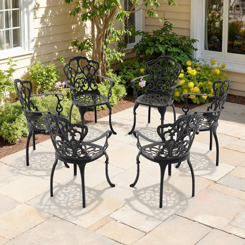 Chaises de salle à manger en aluminium coulé durable, conception élégante pour l'extérieur