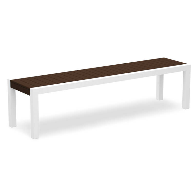 Banc POLYWOOD MOD 68 ", Blanc, Acajou