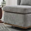 25.2"W Chenille 360°Swivel ArmlessChair with Pillow,Metal Base-1440705446
