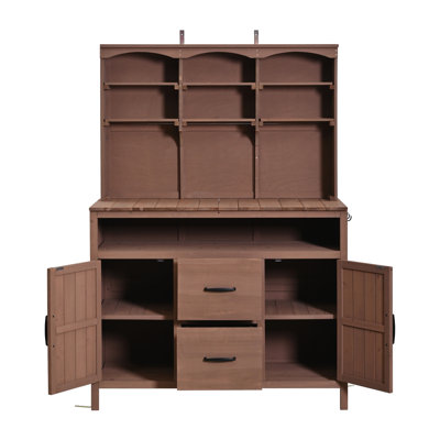 45.3" L Multi-Functional Outdoor Patio Kitchen Island with Hutch