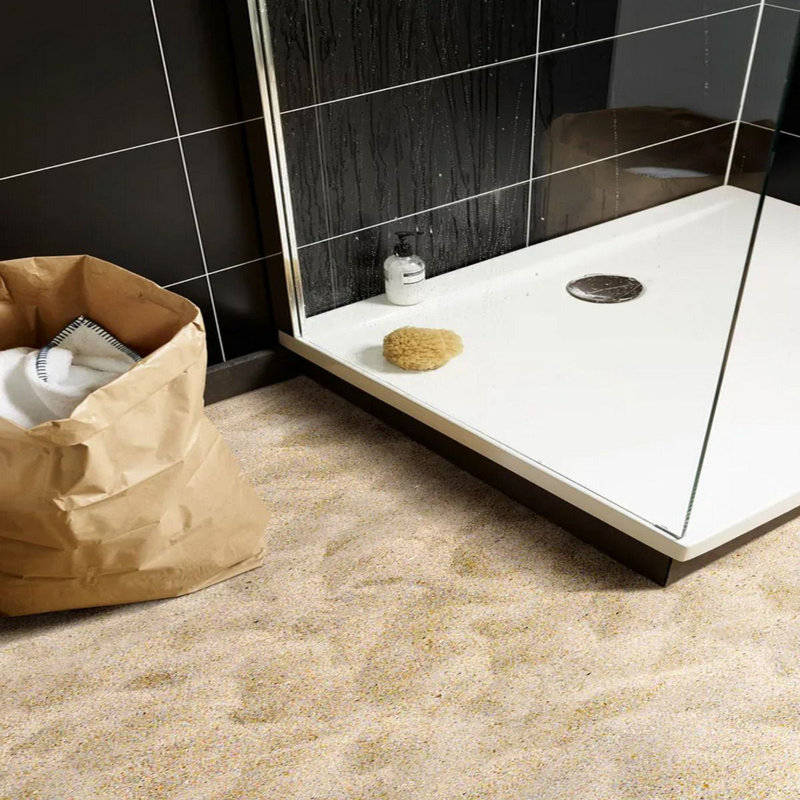 Sand Beige Natural Look Anti Slip Vinyl Flooring For Kitchen, Bathroom, 2.50mm Thick Lino Vinyl Sheet 200cm X 300cm